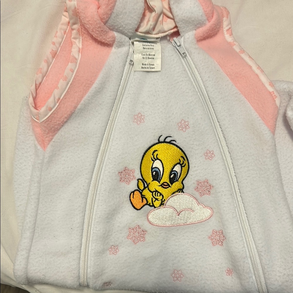 White and Pink Tweety Bird Fleece SleepSack
